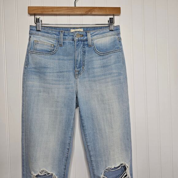 L'AGENCE Womens High Line Skinny Jeans Size 25 Light Wash Raw Hem Classic Brasie - Picture 3 of 9